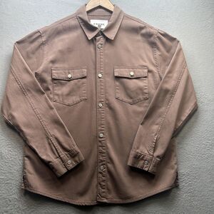 Frame Shirt Mens Large Dry Rose Overshirt Shacket Button Front Layering Earthy